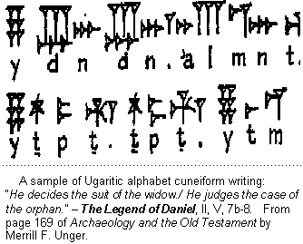Sample of Ugaritic cuneiform writing
