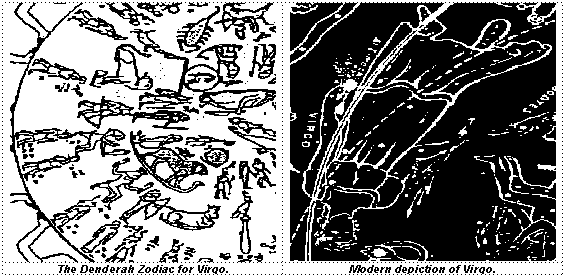 Denderah Zodiac and modern Virgo
