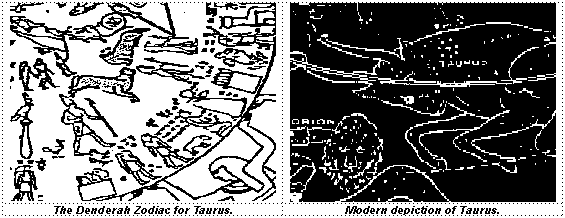 Zodiac of Denderah and modern Taurus